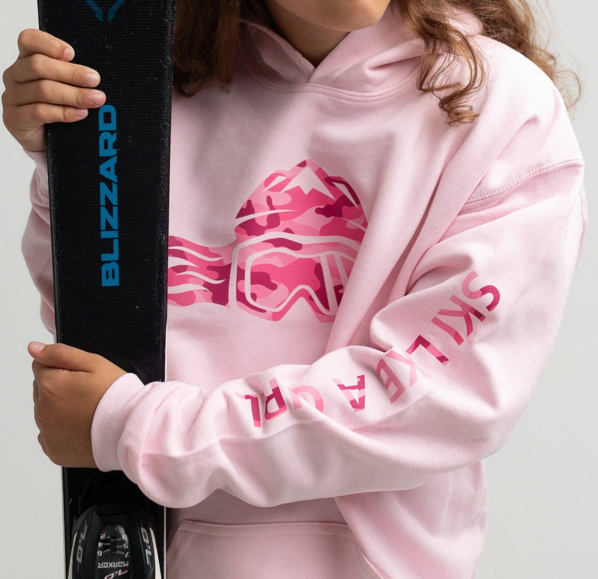 Ski Like A Girl Girls Hoodie Pink Camo - Ski Like A Girl