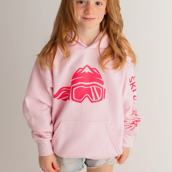 Ski Like A Girl Girls Hoodie Pink Hot Pink - Ski Like A Girl