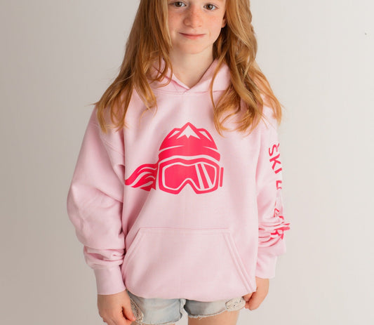 Ski Like A Girl Girls Hoodie Pink Hot Pink - Ski Like A Girl