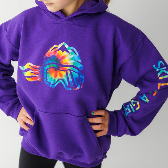 Ski Like A Girl Girls Hoodie Purple Tie-Dye - Ski Like A Girl