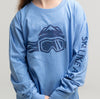 Ski Like A Girl Girls Long Sleeve T-Shirt Blue Glitter - Ski Like A Girl