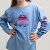 Ski Like A Girl Girls Long Sleeve T-Shirt Carolina Blue Aurora - Ski Like A Girl
