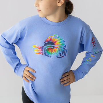 Ski Like A Girl Girls Long Sleeve T-Shirt Carolina Blue Tie-Dye - Ski Like A Girl