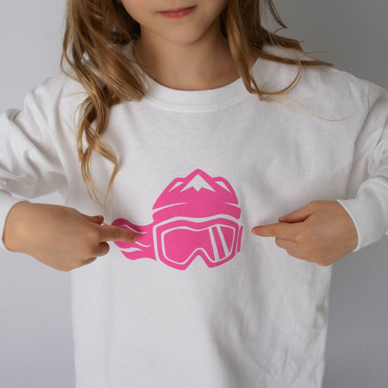 Ski Like A Girl Girls Long Sleeve T-Shirt Pink Logo - Ski Like A Girl