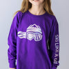 Ski Like A Girl Girls Long Sleeve T-Shirt Purple Cotton Candy (Overstock) - Ski Like A Girl