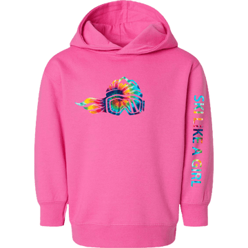Ski Like A Girl Toddler Hoodie Pink Tie-Dye (Overstock) - Ski Like A Girl