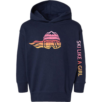 Ski Like A Girl Toddler Hoodie Retro Sunset (Overstock) - Ski Like A Girl
