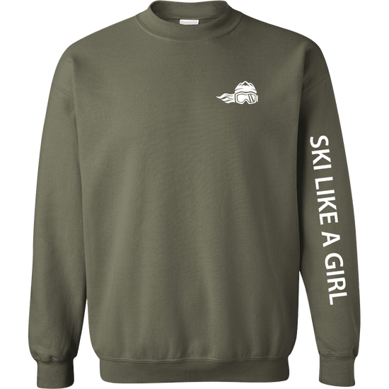 Ski Like A Girl Womens Classic Crewneck - Ski Like A Girl