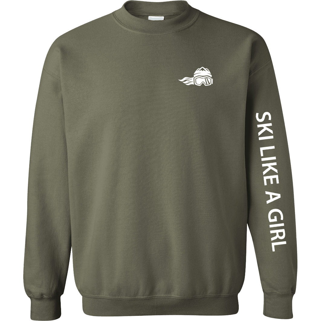 Ski Like A Girl Womens Classic Crewneck - Ski Like A Girl