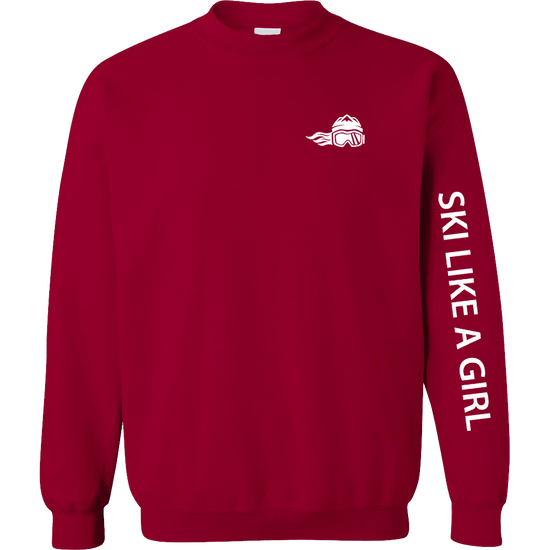 Ski Like A Girl Womens Classic Crewneck - Ski Like A Girl
