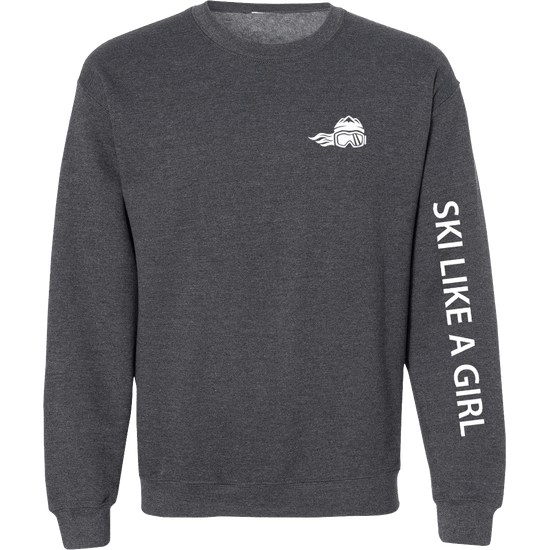 Ski Like A Girl Womens Classic Crewneck - Ski Like A Girl