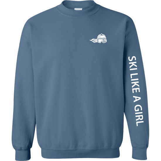 Ski Like A Girl Womens Classic Crewneck - Ski Like A Girl