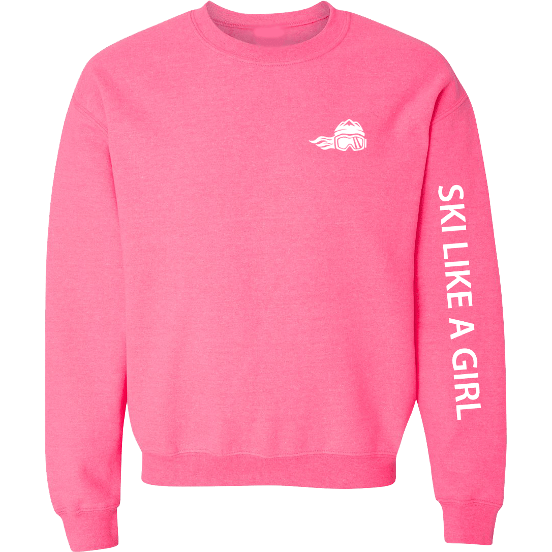 Ski Like A Girl Womens Classic Crewneck - Ski Like A Girl