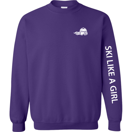 Ski Like A Girl Womens Classic Crewneck - Ski Like A Girl