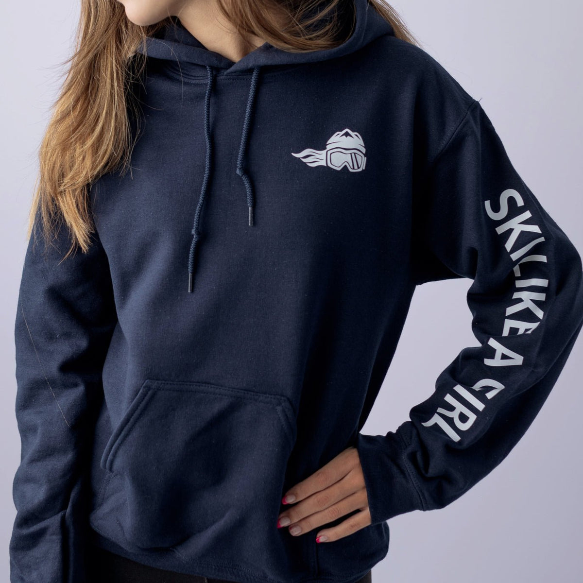 Ski Like A Girl Womens Classic Hoodie - Ski Like A Girl