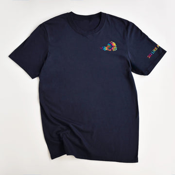 Ski Like A Girl Womens Classic Short Sleeve T-Shirt Navy Blue Tie-Dye - Ski Like A Girl
