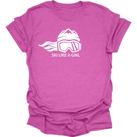 Ski Like A Girl Womens Essential Short Sleeve T-Shirt - Ski Like A Girl