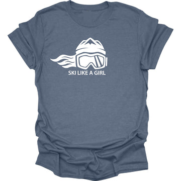 Ski Like A Girl Womens Essential Short Sleeve T-Shirt - Ski Like A Girl