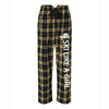 Ski Like A Girl Women's Flannel Pajama Pants Black Gold (Overstock) - Ski Like A Girl