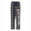 Ski Like A Girl Womens Flannel Pajama Pants Navy Gold - Ski Like A Girl