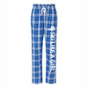 Ski Like A Girl Womens Flannel Pajama Pants Royal Silver Plaid - Ski Like A Girl