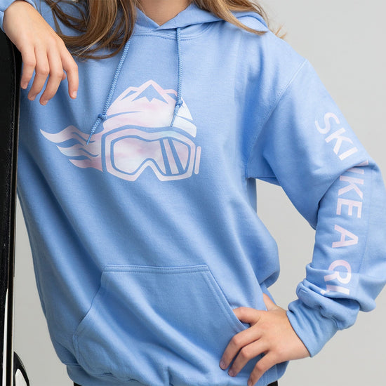 Ski Like A Girl Womens Hoodie Carolina Blue Cotton Candy - Ski Like A Girl