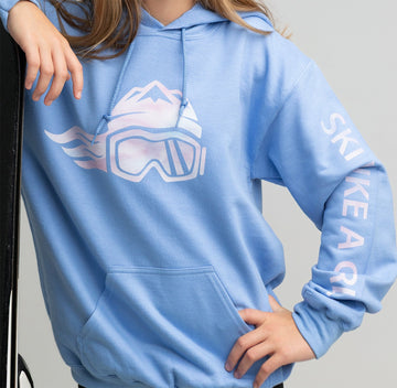 Ski Like A Girl Womens Hoodie Carolina Blue Cotton Candy - Ski Like A Girl
