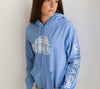 Ski Like A Girl Womens Hoodie Carolina Blue White - Ski Like A Girl
