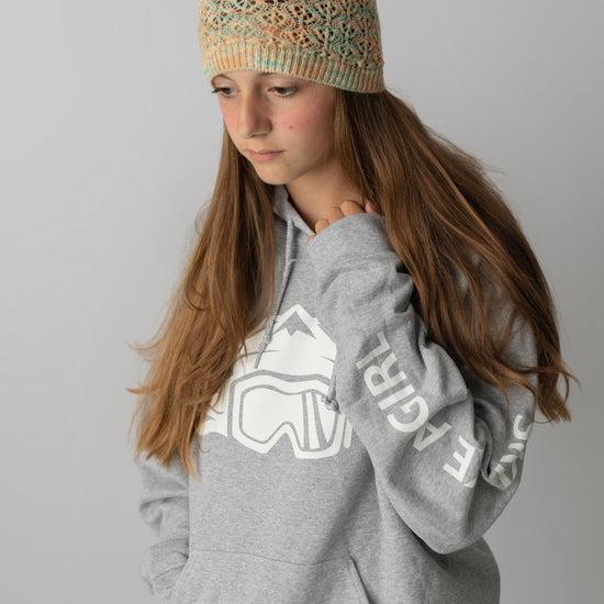 Ski Like A Girl Womens Hoodie Grey - Ski Like A Girl