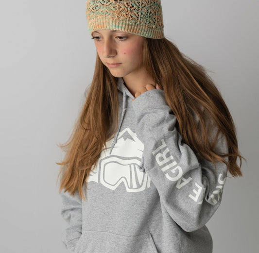 Ski Like A Girl Womens Hoodie Grey - Ski Like A Girl