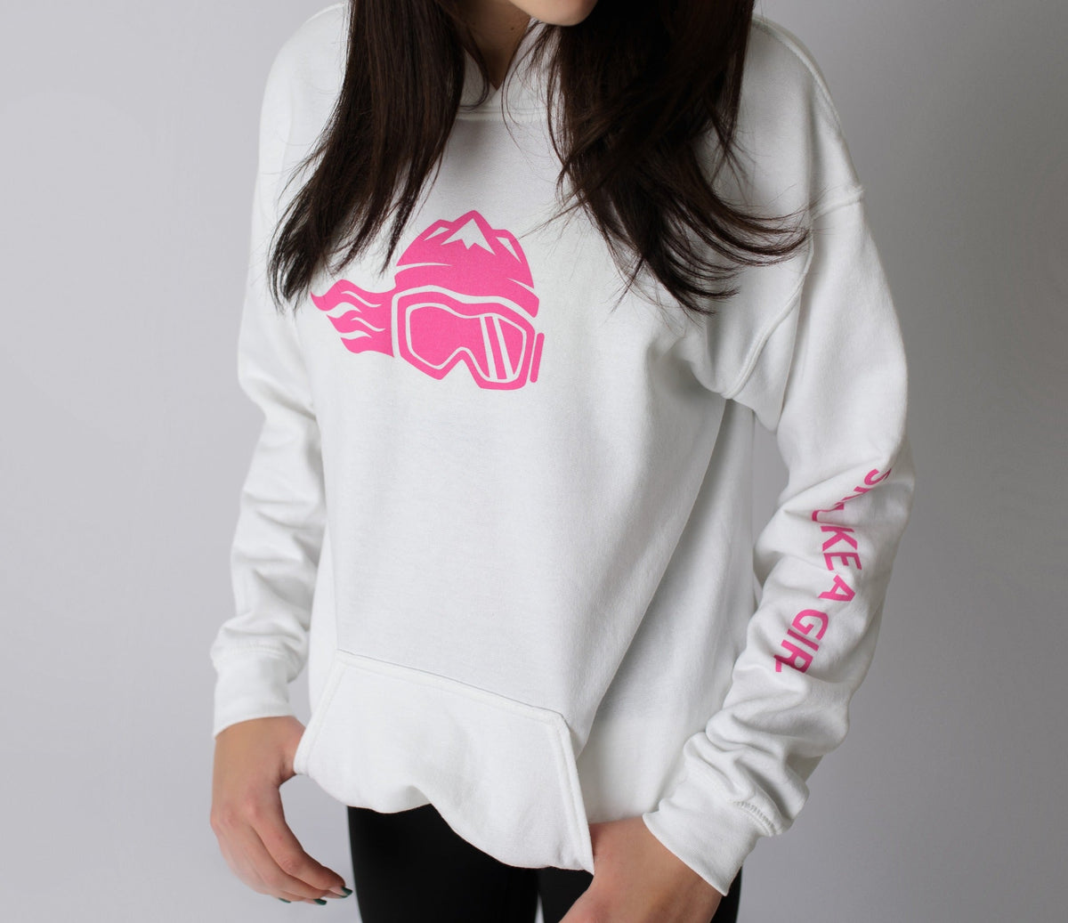 Ski Like A Girl Womens Hoodie Pink Logo - Ski Like A Girl