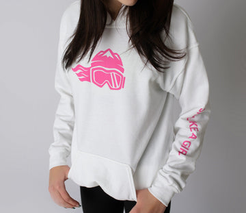 Ski Like A Girl Womens Hoodie Pink Logo - Ski Like A Girl