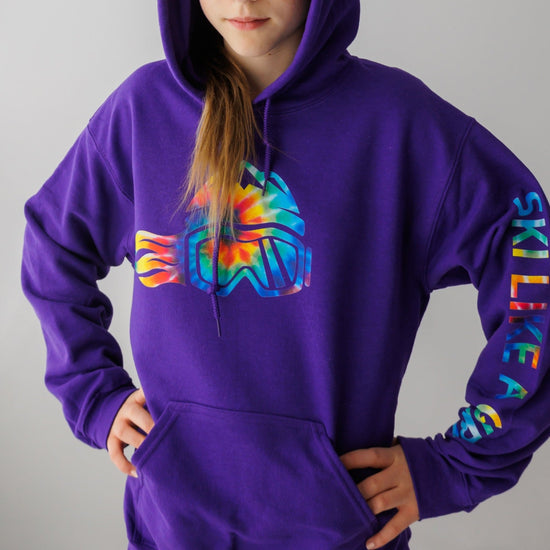 Ski Like A Girl Womens Hoodie Purple Tie-Dye - Ski Like A Girl