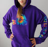 Ski Like A Girl Womens Hoodie Purple Tie-Dye - Ski Like A Girl