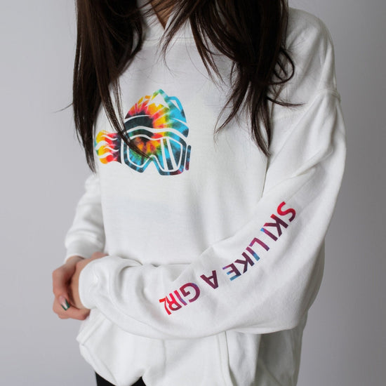 Ski Like A Girl Womens Hoodie Tie-Dye Logo - Ski Like A Girl