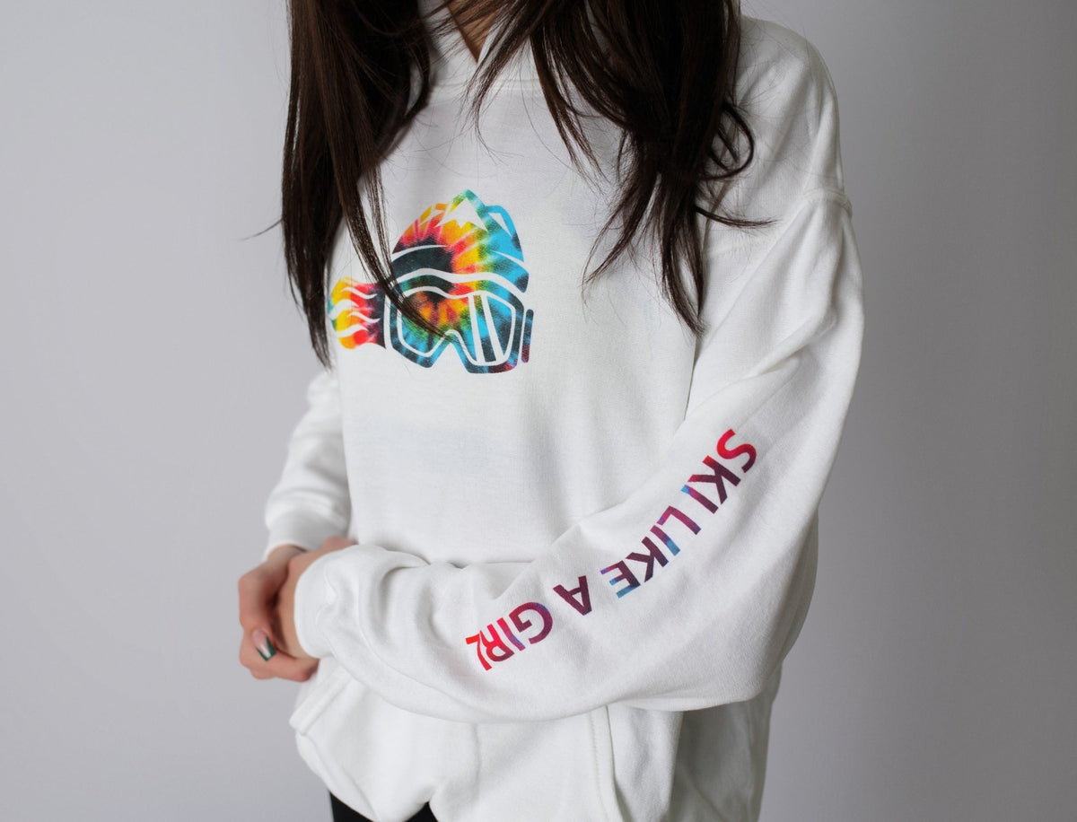 Ski Like A Girl Womens Hoodie Tie-Dye Logo - Ski Like A Girl