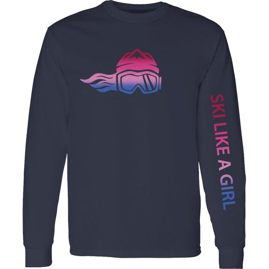 Ski Like A Girl Womens Long Sleeve T-Shirt Aurora - Ski Like A Girl