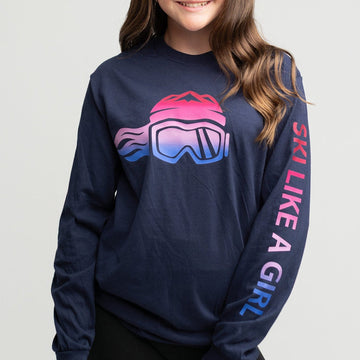 Ski Like A Girl Womens Long Sleeve T-Shirt Aurora - Ski Like A Girl