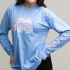 Ski Like A Girl Womens Long Sleeve T-Shirt Carolina Blue Cotton Candy - Ski Like A Girl