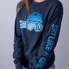 Ski Like A Girl Womens Long Sleeve T-Shirt "Ski Blue" - Ski Like A Girl