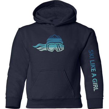 Ski Like A Girl Girls Hoodie Winter Ice