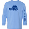 Ski Like A Girl Girls Long Sleeve T-Shirt Blue Glitter