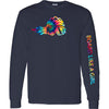 Snowboard Like A Girl Womens Long Sleeve T-Shirt Navy Blue Tie-Dye (Overstock) - Ski Like A Girl