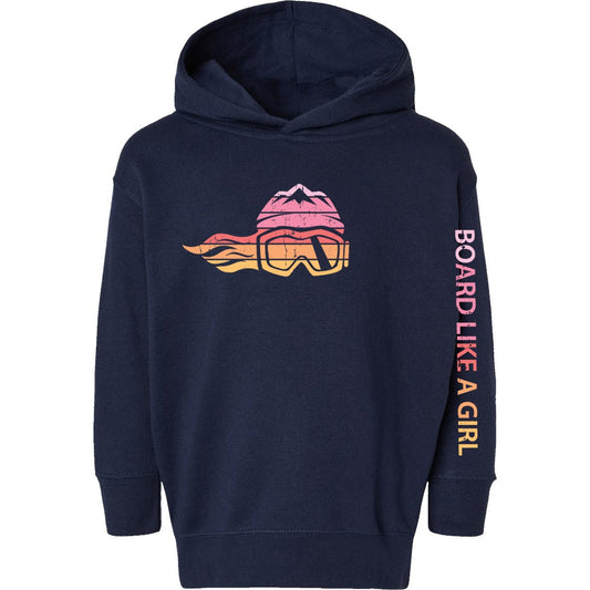 Toddler Snowboard Hoodie Retro Sunset - Ski Like A Girl
