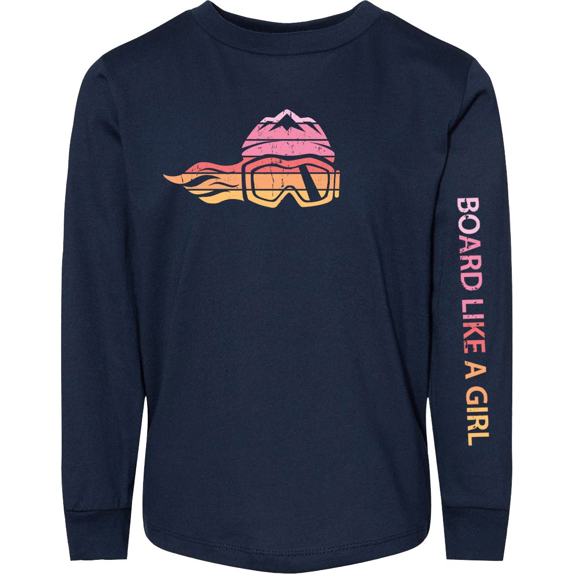 Toddler Snowboard Long-Sleeve T-Shirt Retro Sunset - Ski Like A Girl