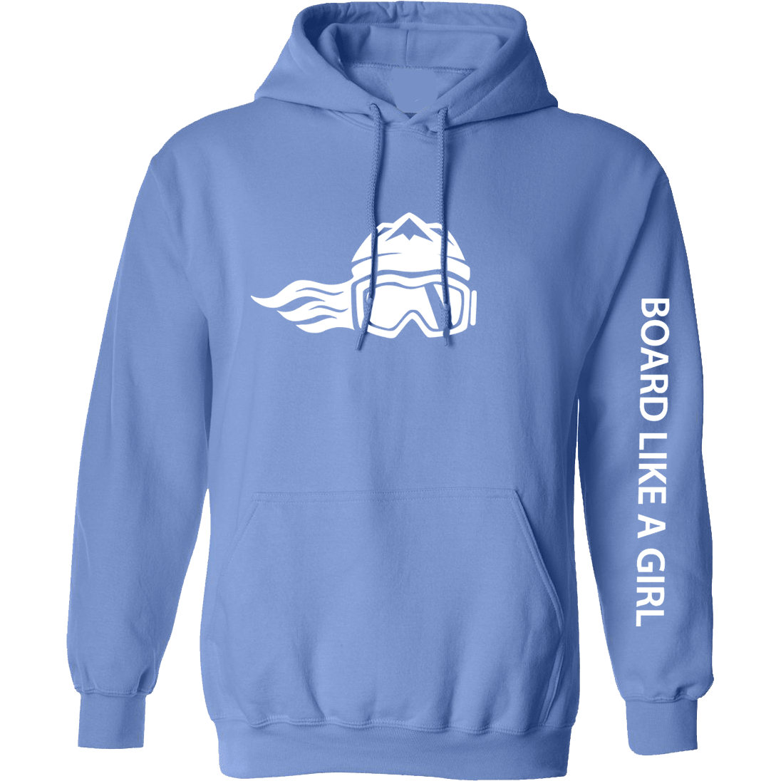 Womens Snowboard Hoodie Carolina Blue White (Overstock) - Ski Like A Girl