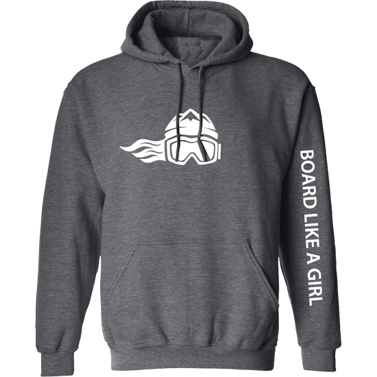 Womens Snowboard Hoodie Dark Grey - Ski Like A Girl