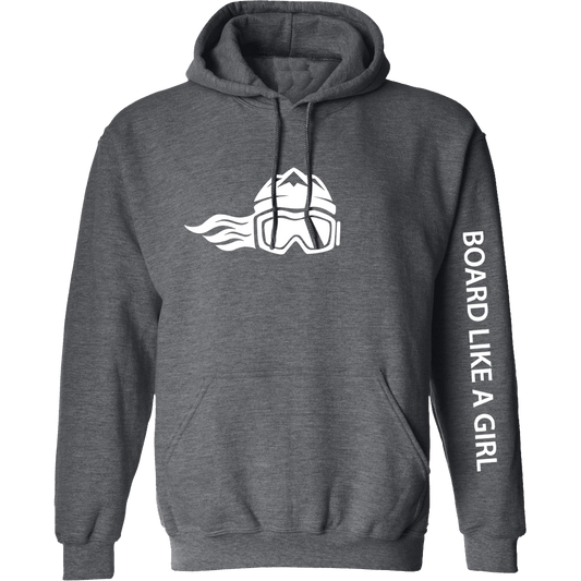 Womens Snowboard Hoodie Dark Grey - Ski Like A Girl