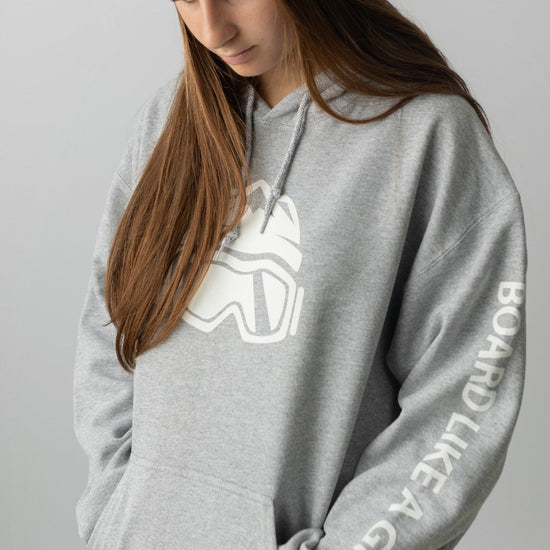 Womens Snowboard Hoodie Grey - Ski Like A Girl