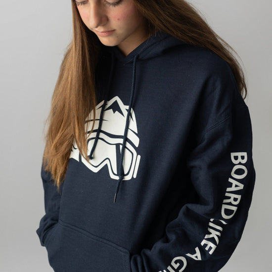 Womens Snowboard Hoodie Navy Blue - Ski Like A Girl